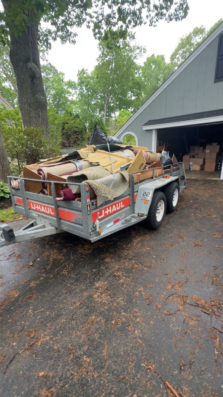 Trailer of debris cleared from a property
