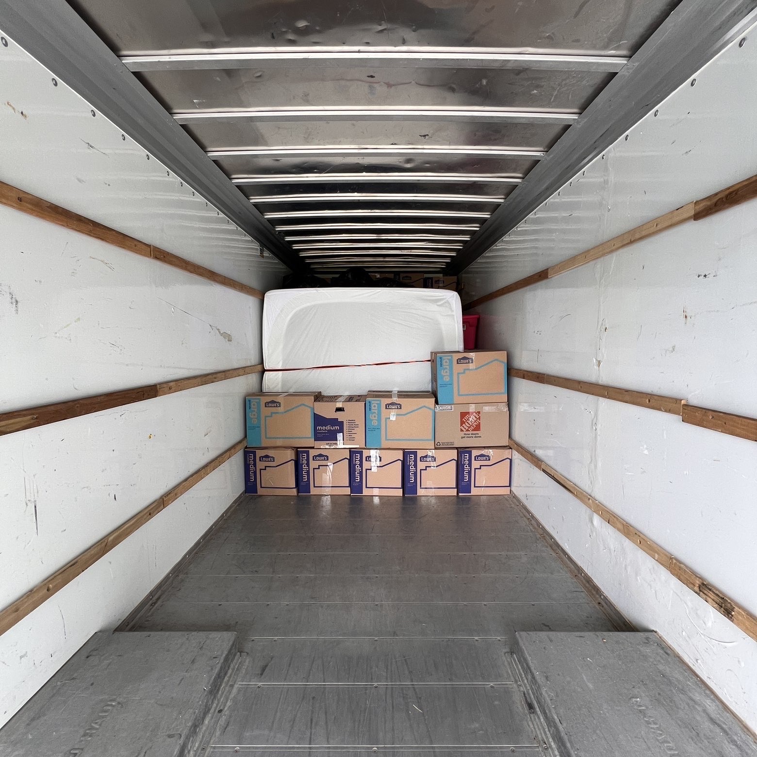 Tightly packed boxes ready to roll